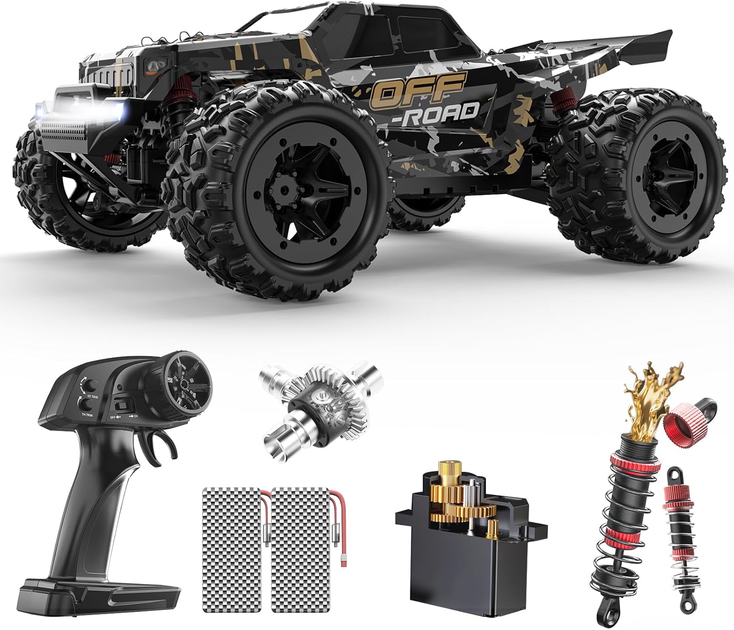 DEERC 9309E 1:16 High-Speed RC Cars with 40KPH,4WD Electric Off-Road,Waterproof, 2 Batteries, Unavailable in UK