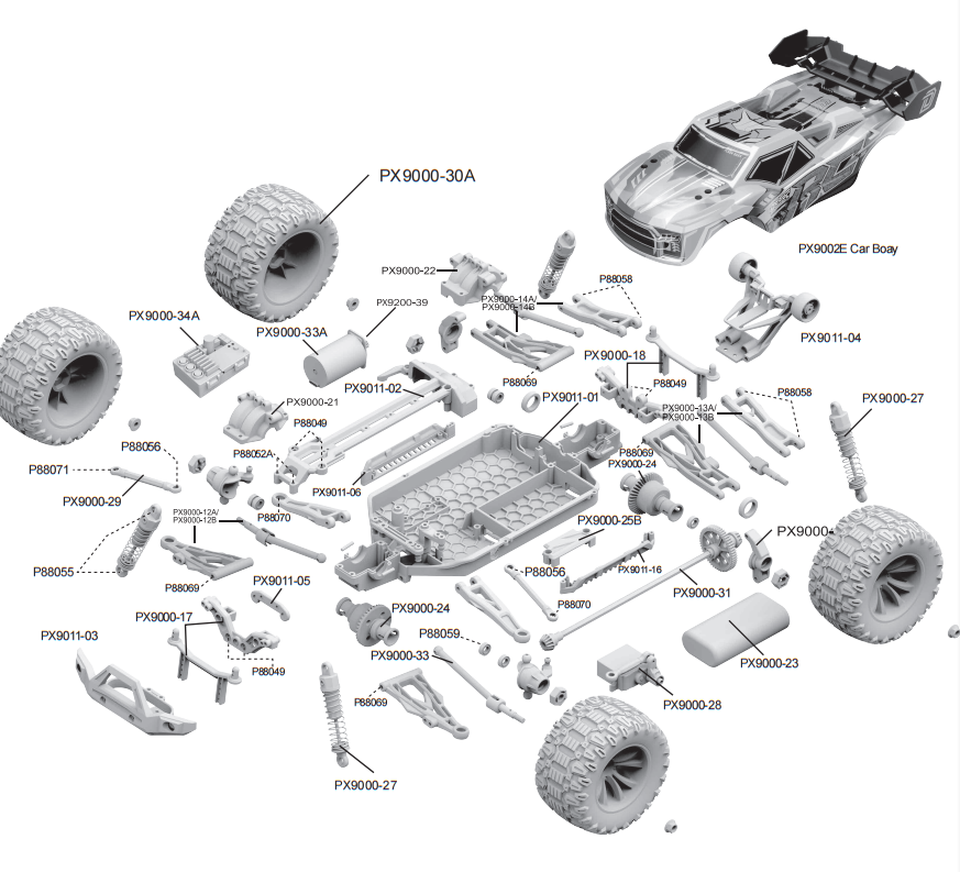 DEERC 003E/9003E/9005E RC Car Accessories