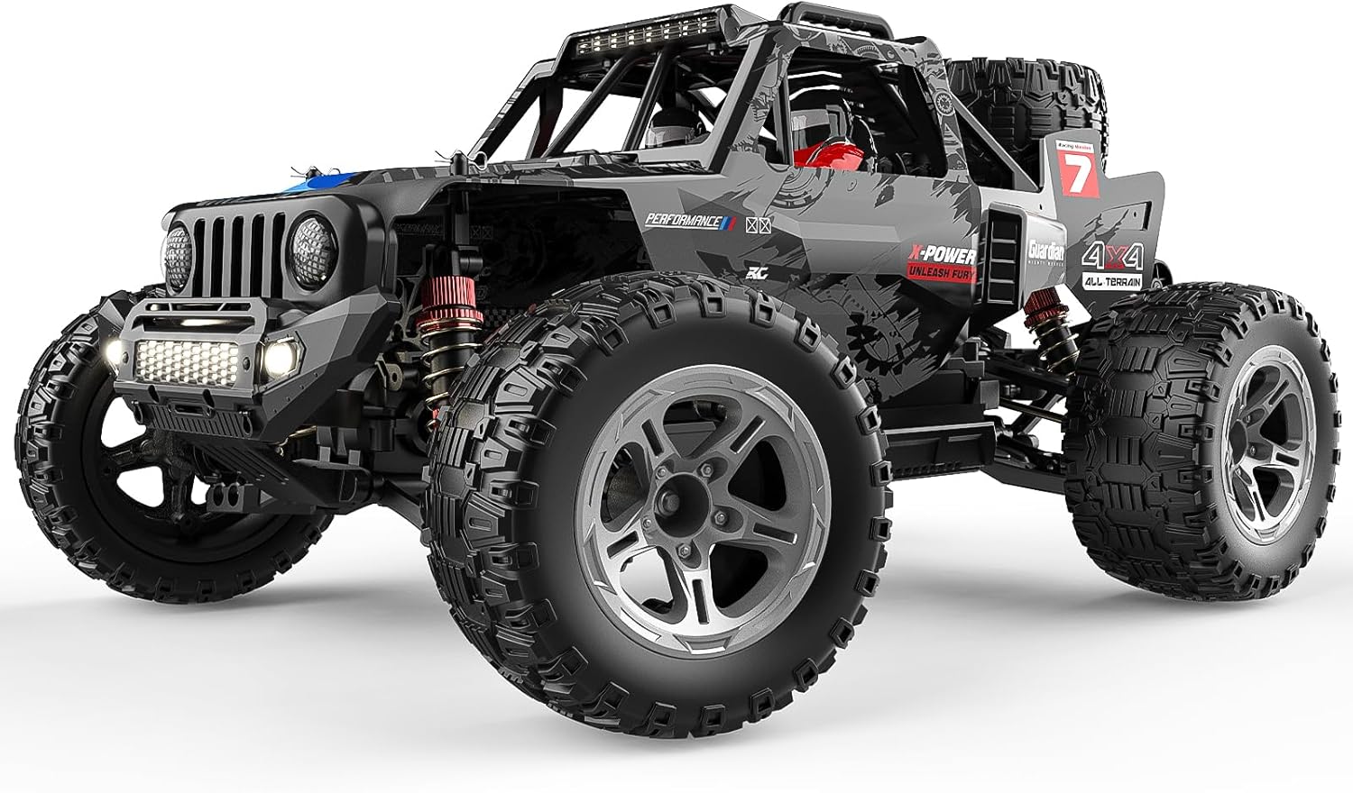 DEERC 207E 1:10 Brushless RC Truck with 60 KMH High Speed, 4WD Electric Off-Road, All Terrain, 3S Batteries