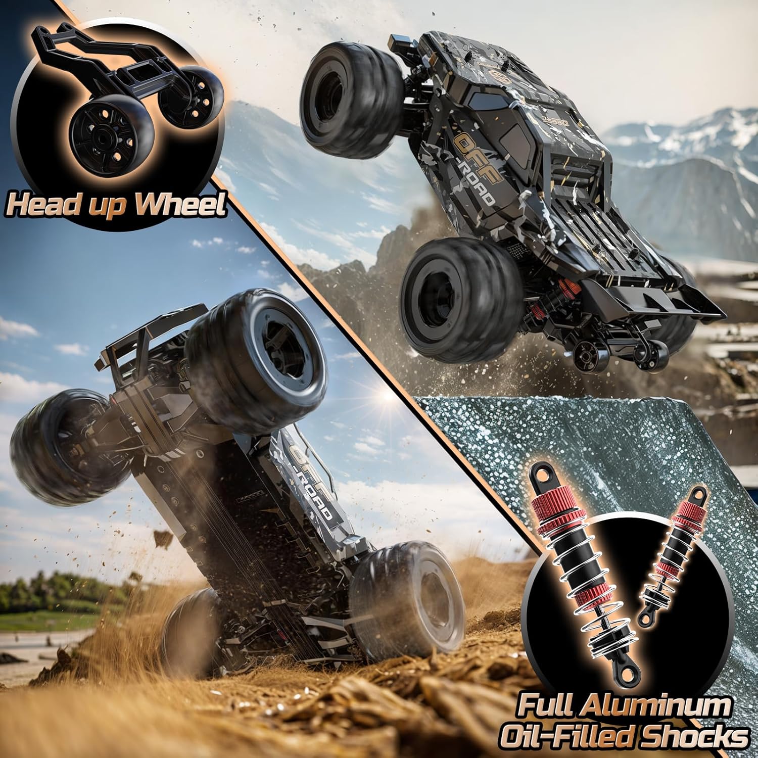 DEERC 9309E 1:16 High-Speed RC Cars with 40KPH,4WD Electric Off-Road,Waterproof, 2 Batteries, Unavailable in UK