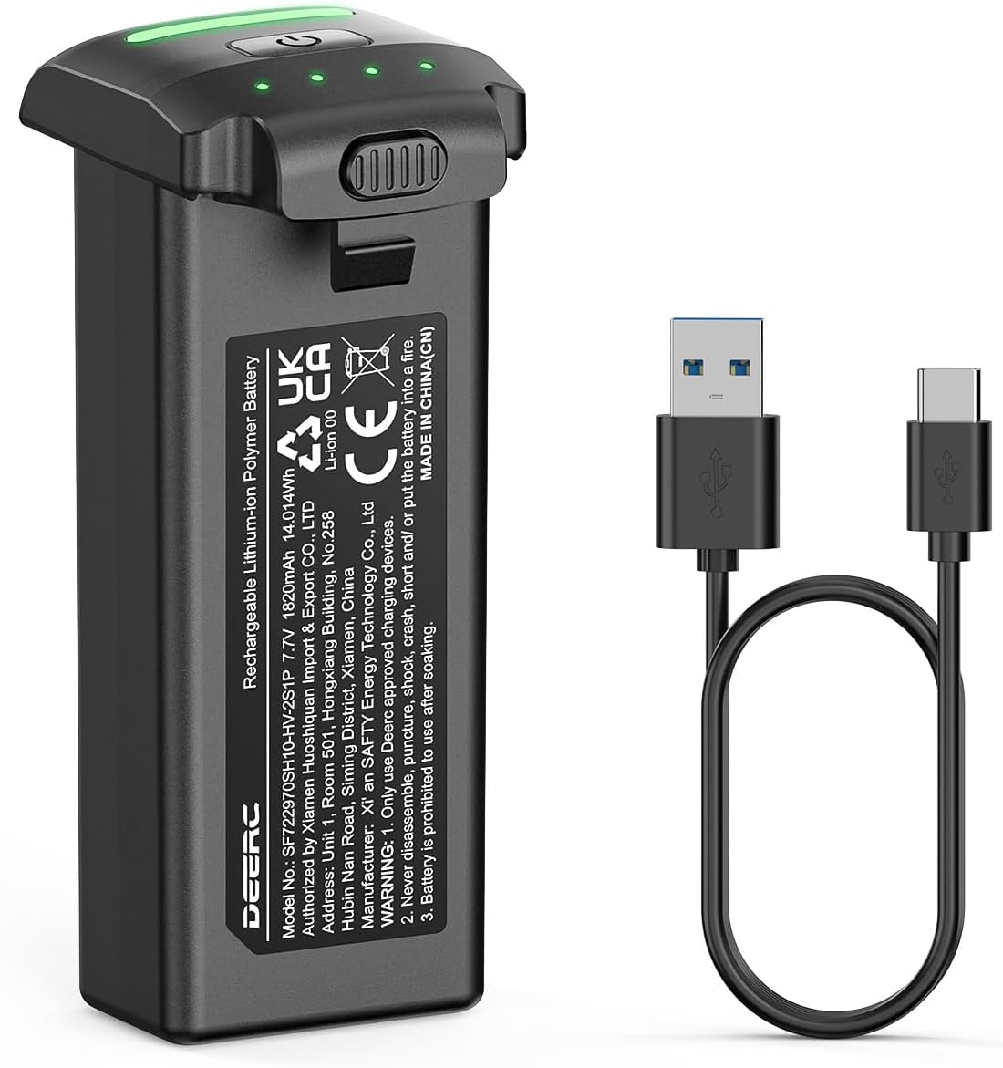 DEERC D65 Drone Battery with Charging Cable