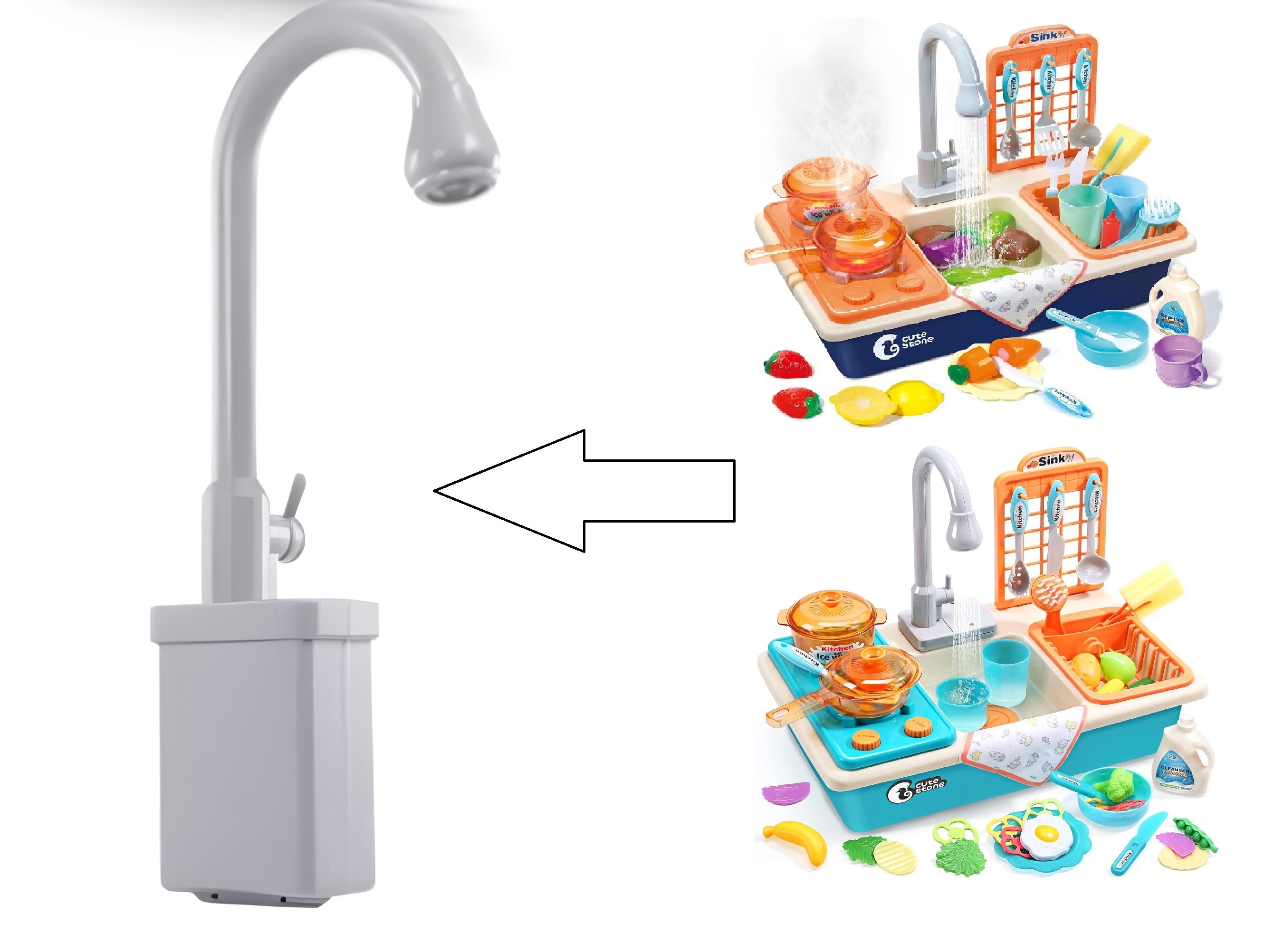Niedliches Steinspielzeug-Zubehör, Wasserhahn für Küchenspüle, Spielzeug