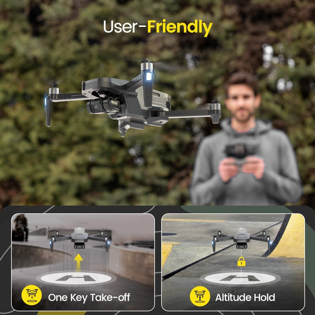 Holy Stone HS720R GPS Drone with One-Key Takeoff and Altitude Hold Function