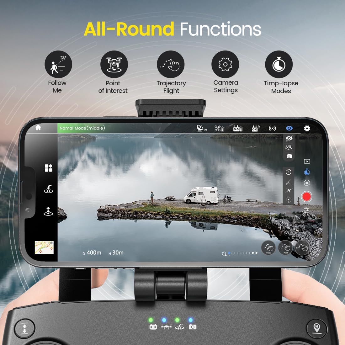 Holy Stone HS720R GPS Drone with Follow Me, Point of Interest, Trajectory Flight, Camera Settings, and Time-Lapse Mode Functions