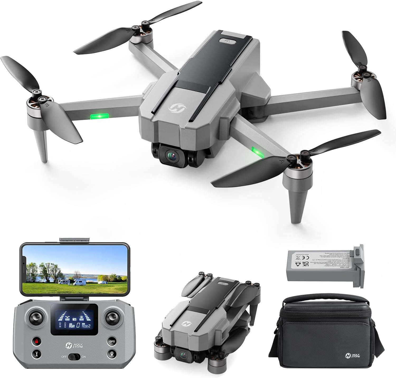 Holy Stone HS440G GPS Drones with 4K Camera, Under 250g, Brushless Motor, Auto Return, Follow Me, Waypoints, Optical Flow, Available in US And DE