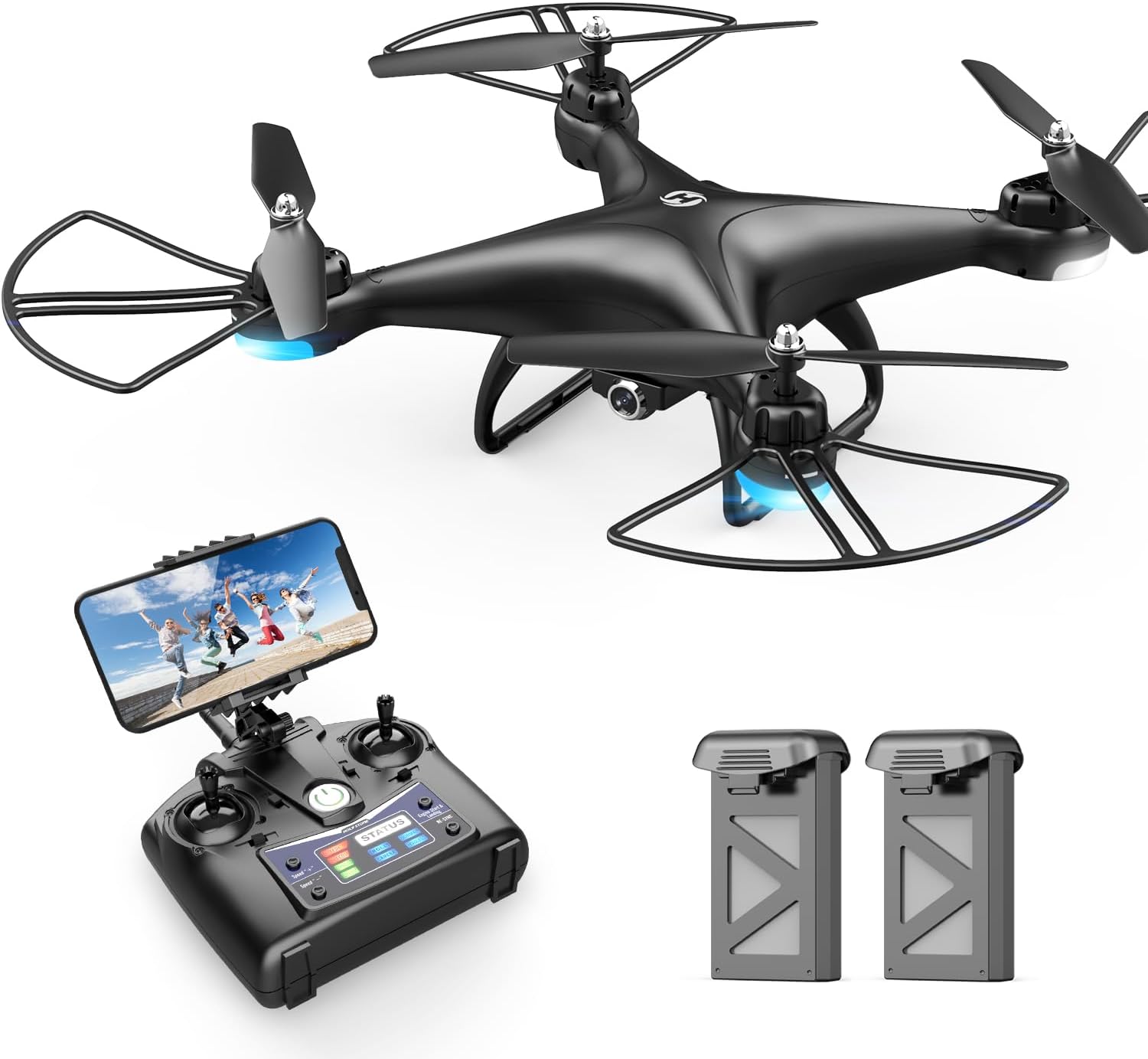 Holy Stone HS110D FPV Drone with 1080P HD Camera, Gravity Sensor, Voice & Gesture Control, Altitude Hold, Headless Mode, 3D Flip, 2 Batteries