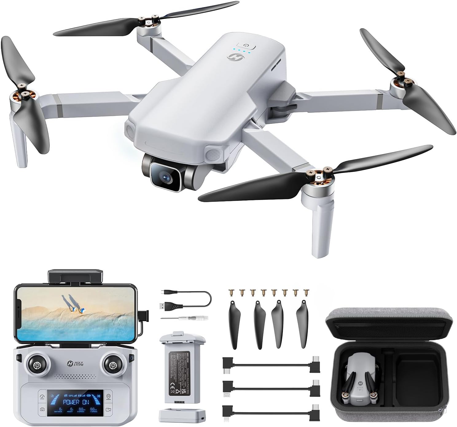 Holy Stone HS360E GPS Drone with 4K EIS Camera, 249g FAA Compliant, 1200W Sensor, 20000ft Range, Brushless Motor, Auto Return, Follow Me, Upgraded HS360S, Unavailable in AU