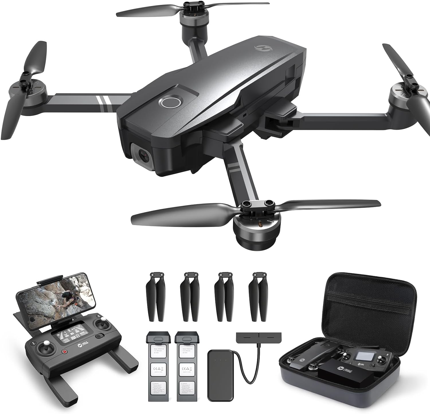 Holy Stone HS720 GPS Drone for Adults with 4K UHD Camera, FAA Remote ID Compliance, 52-Minute Flight Time, Foldable Design, Brushless Motor, Auto Return Home, Follow Me, and Long Control Range