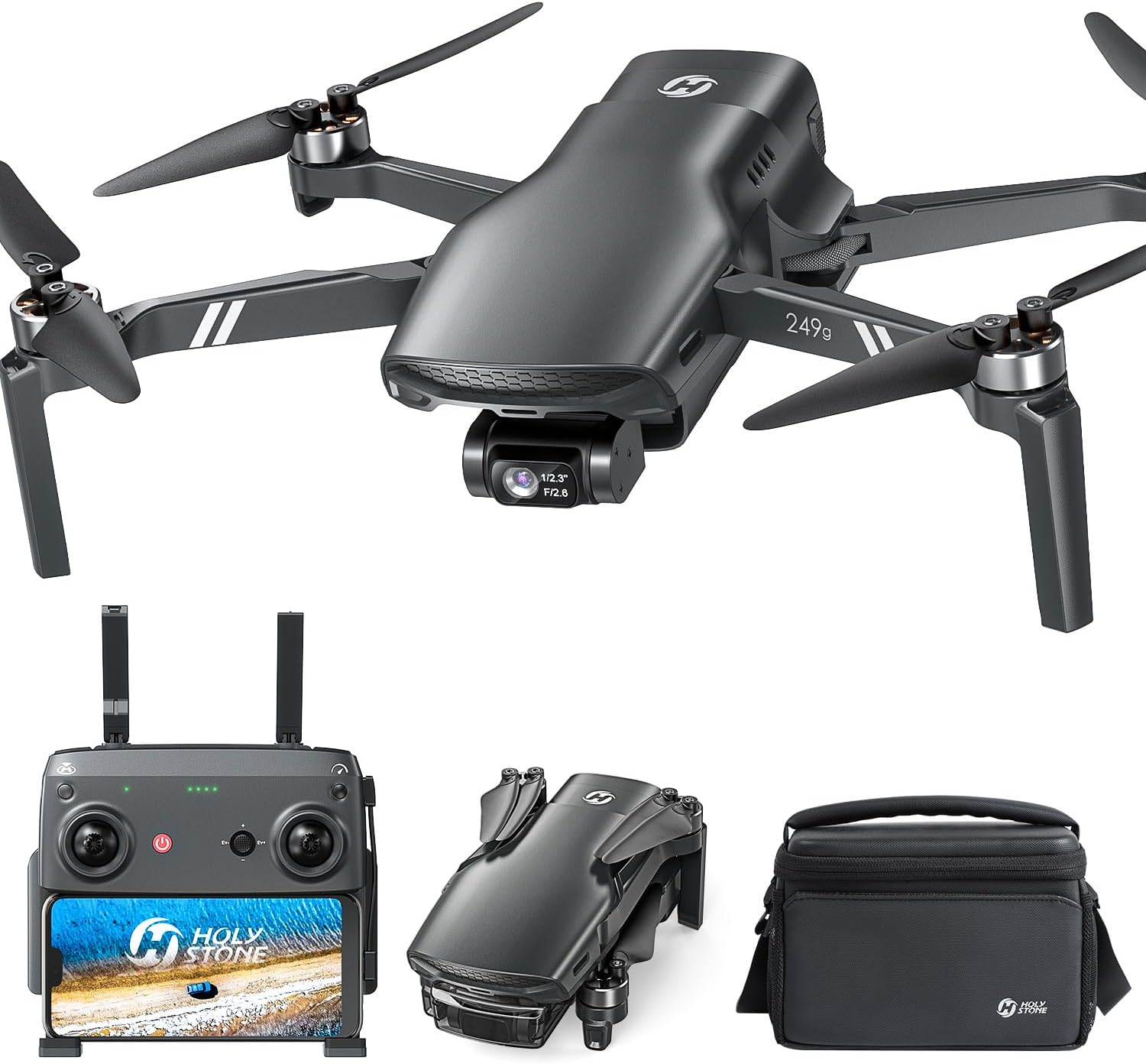 Holy Stone HS900 drone Lightweight 249g GPS Drone for Adults with 4K Camera, 3-Axis Brushless Gimbal, 48MP Photos, 20,000 Ft Transmission, Visual Tracking, and Smart Return