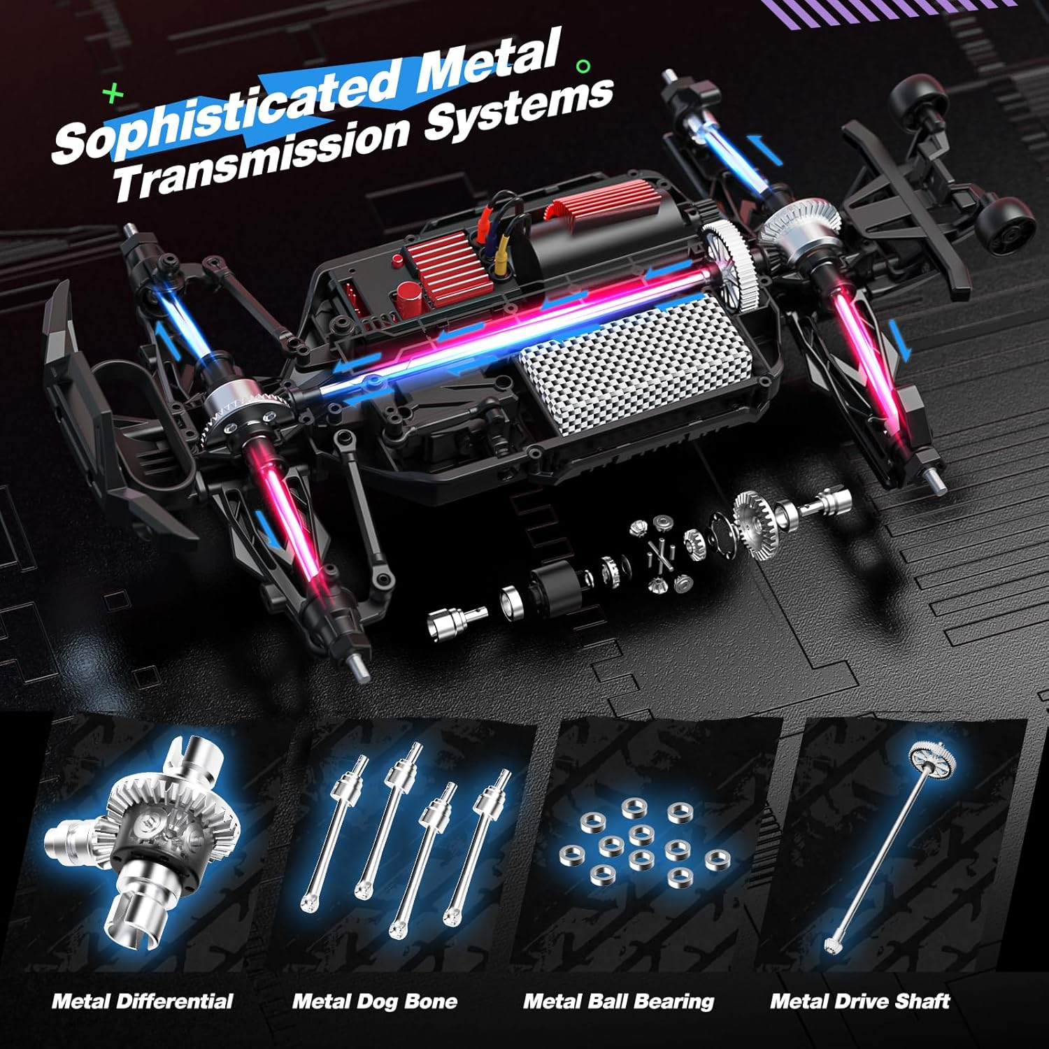 DEERC 003E 1:14 High-Speed RC Cars, Max 50 km/h, Brushless Motor, All-Terrain, 4x4 Waterproof Off-Road RC Car Gift, Available in the US/GE/CA