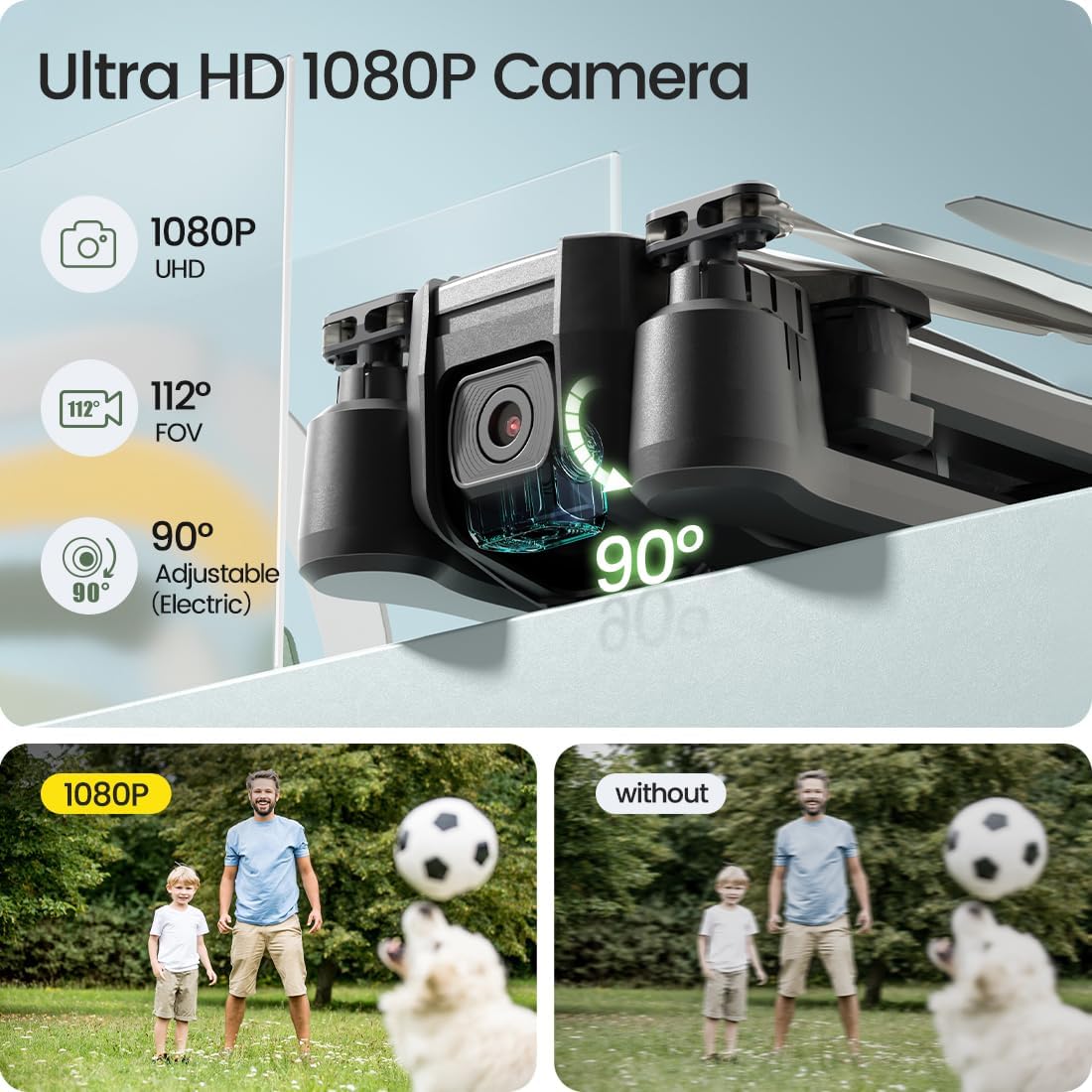 Holy Stone HS440 FPV Drone with 1080P HD Camera, Voice and Gesture Control, Headless Mode, Auto Hover, Gravity Sensor, Circle Fly, Unavailable in GE