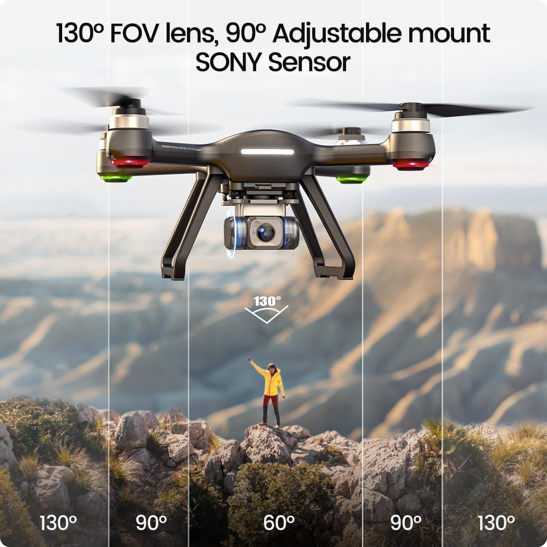 Holy Stone HS700E GPS Drone for Adults with Cameras 4K UHD, EIS Anti Shake 130°FOV Camera Drone, One battery and Carrying Case Included