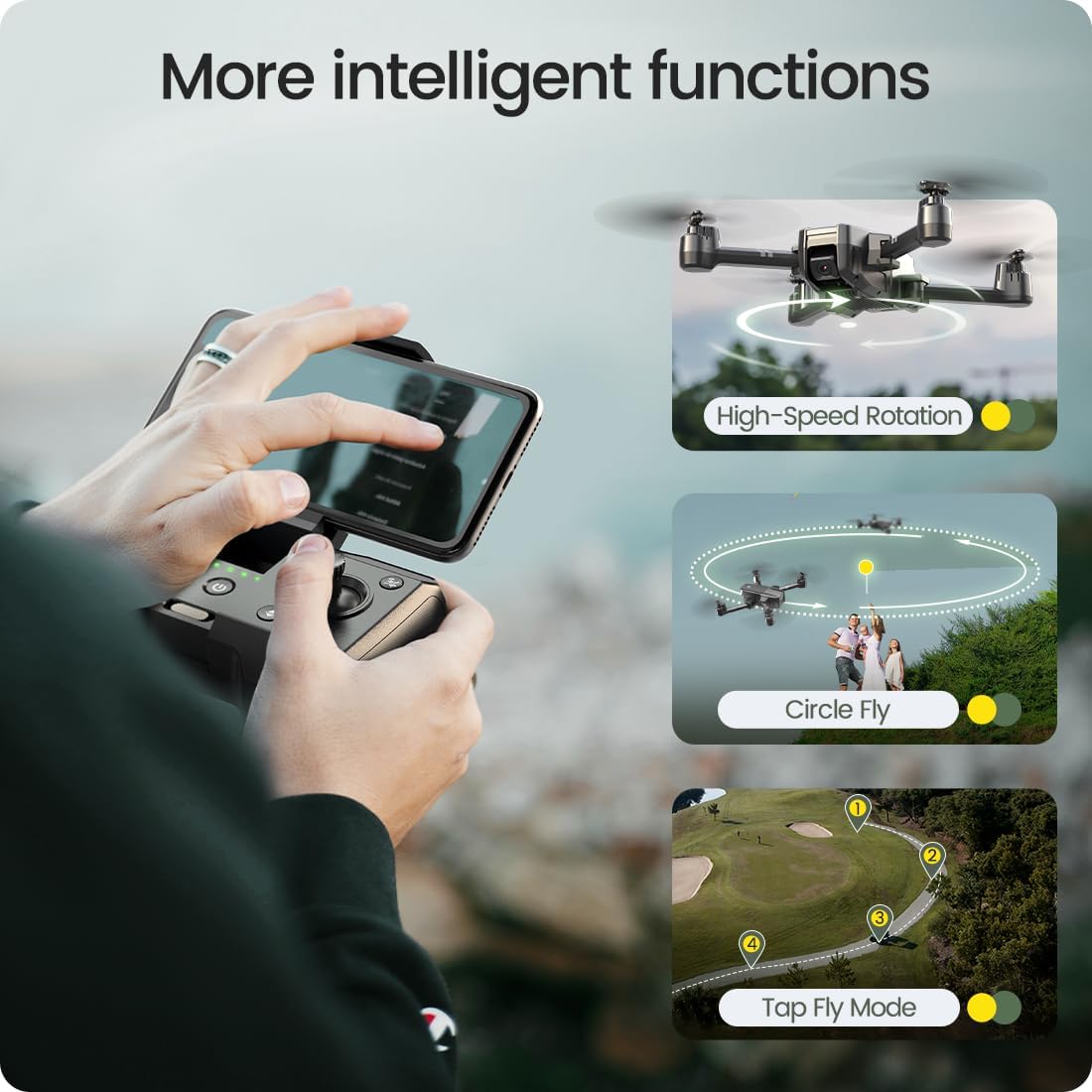 Holy Stone HS440 FPV Drone with 1080P HD Camera, Voice and Gesture Control, Headless Mode, Auto Hover, Gravity Sensor, Circle Fly, Unavailable in GE