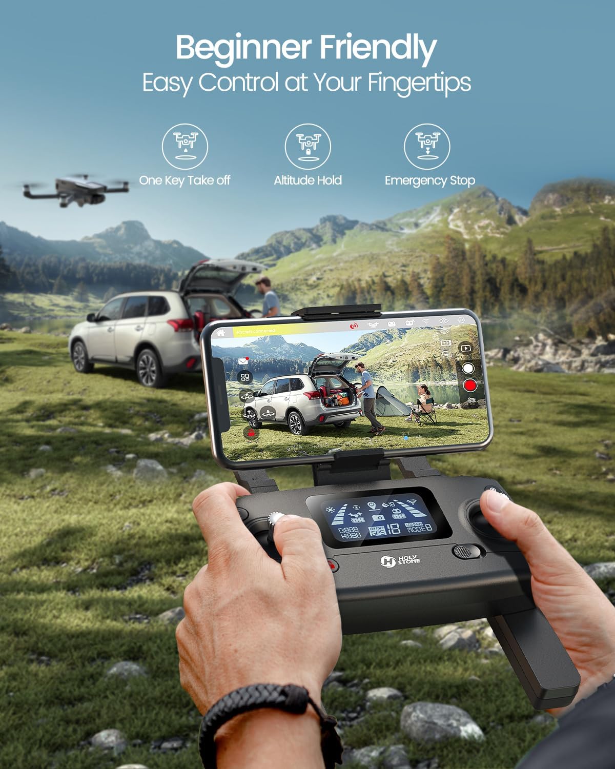 Holy Stone HS720G GPS Drone with One-Key Takeoff, Altitude Hold, and Emergency Stop Functions
