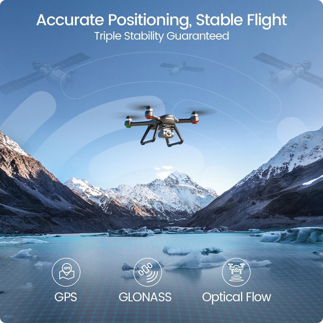 Holy Stone HS700E GPS Drone for Adults with Cameras 4K UHD, EIS Anti Shake 130°FOV Camera Drone, One battery and Carrying Case Included