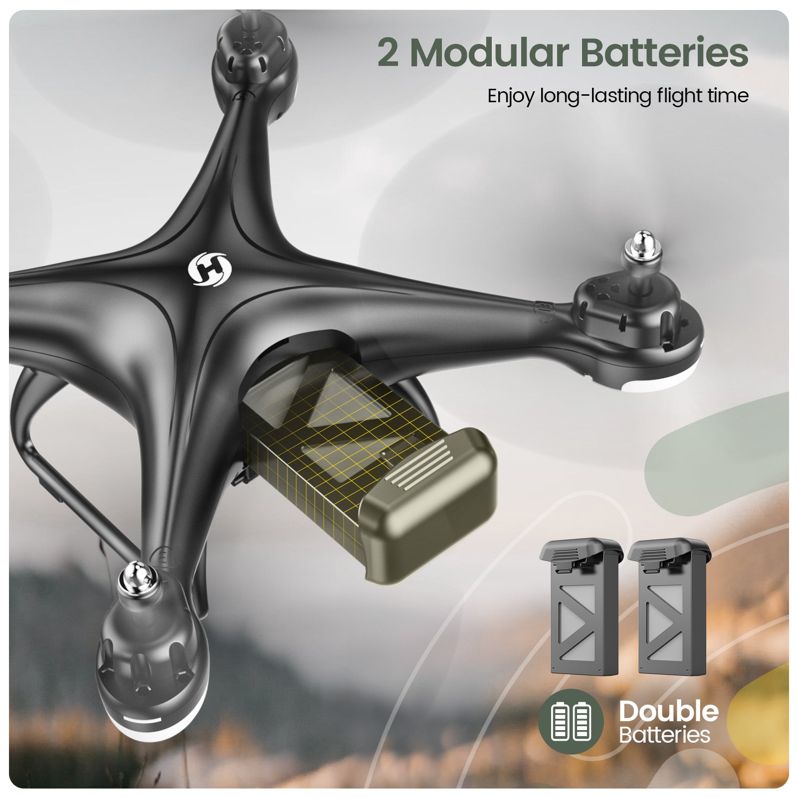Holy Stone HS110D FPV Drone with 1080P HD Camera, Gravity Sensor, Voice & Gesture Control, Altitude Hold, Headless Mode, 3D Flip, 2 Batteries