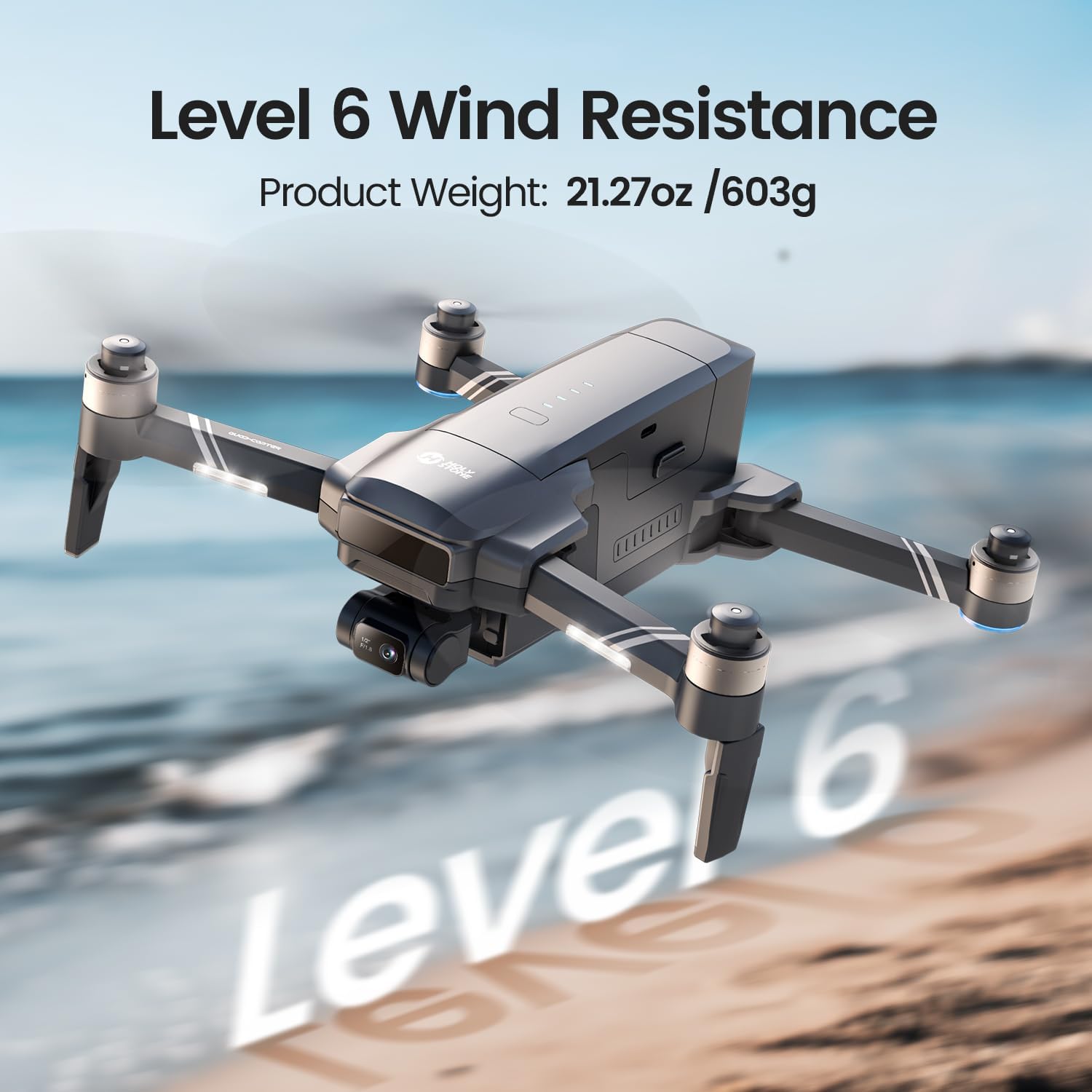 Holy Stone HS600D 3-Axis Gimbal GPS Drone with 4K EIS Camera, Integrated Remote ID, 80 Min Flight, 20000FT Transmission, Auto Return, Level-6 Wind Resistance, Available in the US and Canada