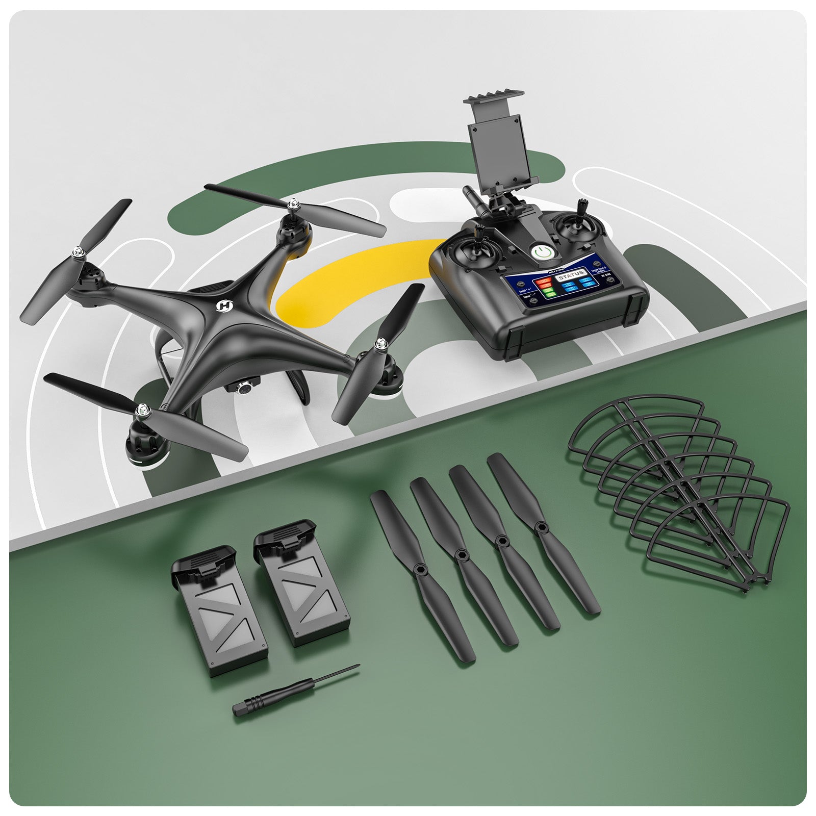 Holy Stone HS110D FPV Drone with 1080P HD Camera, Gravity Sensor, Voice & Gesture Control, Altitude Hold, Headless Mode, 3D Flip, 2 Batteries