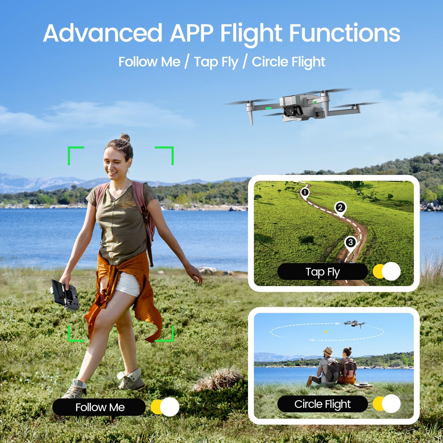 Holy Stone HS440G GPS Drones with 4K Camera, Under 250g, Brushless Motor, Auto Return, Follow Me, Waypoints, Optical Flow, Available in US And DE