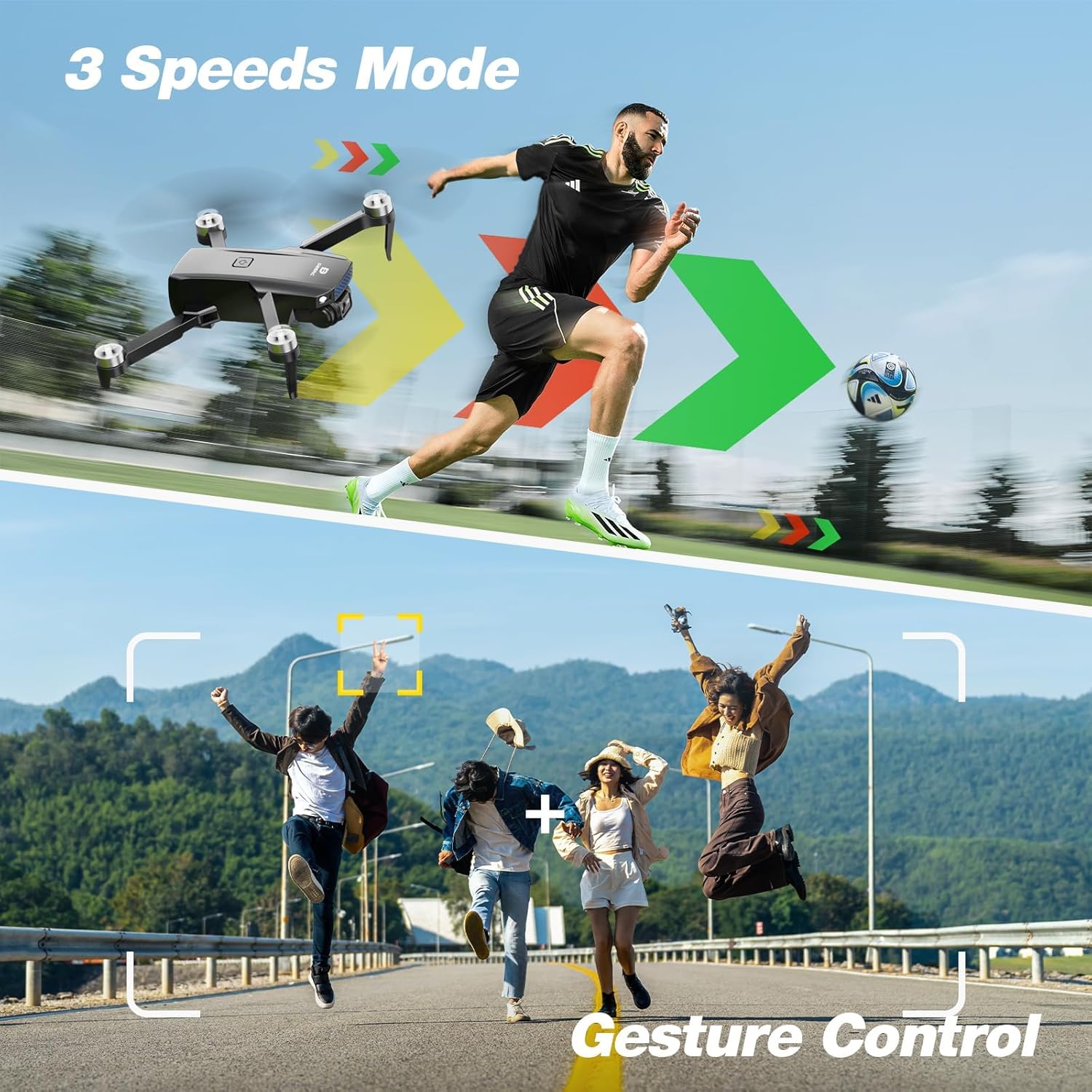 DEERC D20S FPV Drone with 1080P HD Camera, Brushless Motor, Circle Fly, High-Speed Rotation, Optical Flow, Altitude Hold, Emergency Stop, 3D Flips, 2 Batteries, Available in US And DE