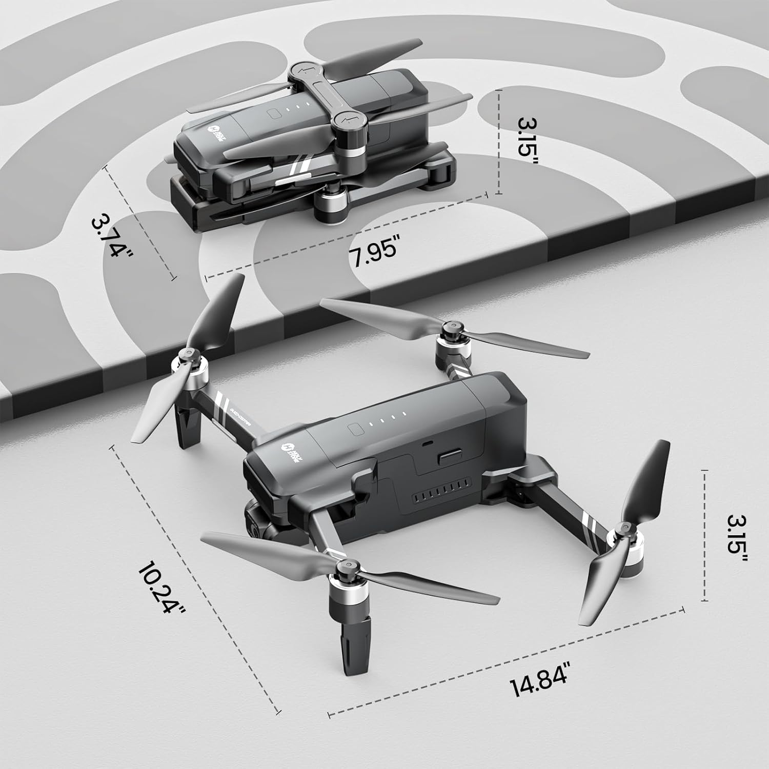 Holy Stone HS600 2-Axis Gimbal GPS Drone with 4K EIS Camera, Integrated Remote ID, 28-Min Flight Time, 10000FT Transmission, Brushless Motors, Auto Return, Level-6 Wind Resistance