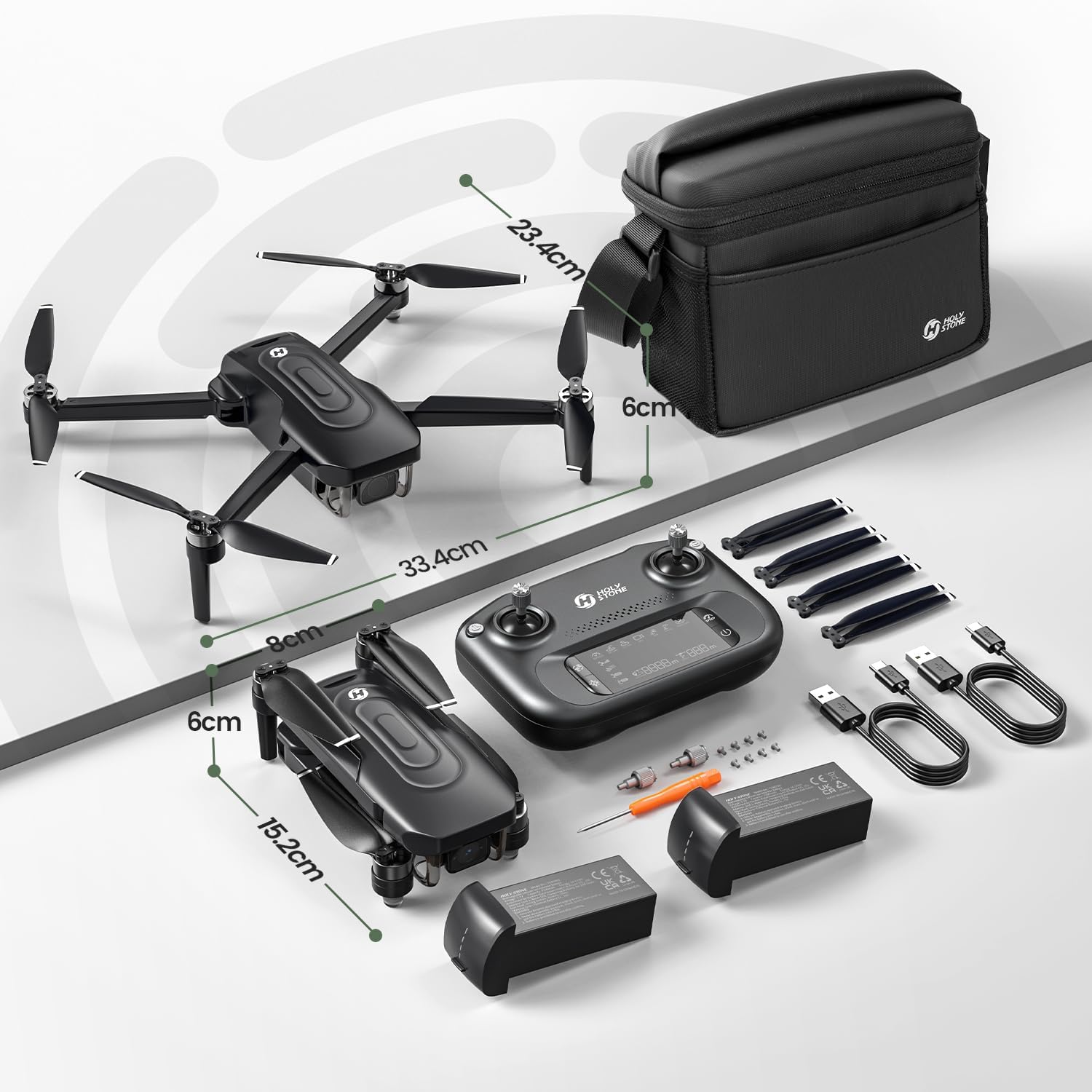 Holy Stone HS175G GPS Drone with 4K EIS Camera, 60 Mins Flight Time, Brushless Motor, Tap Fly, Auto Return, Follow Me, 249g Foldable Drone, Upgraded HS175D, Available in US/CA/UK