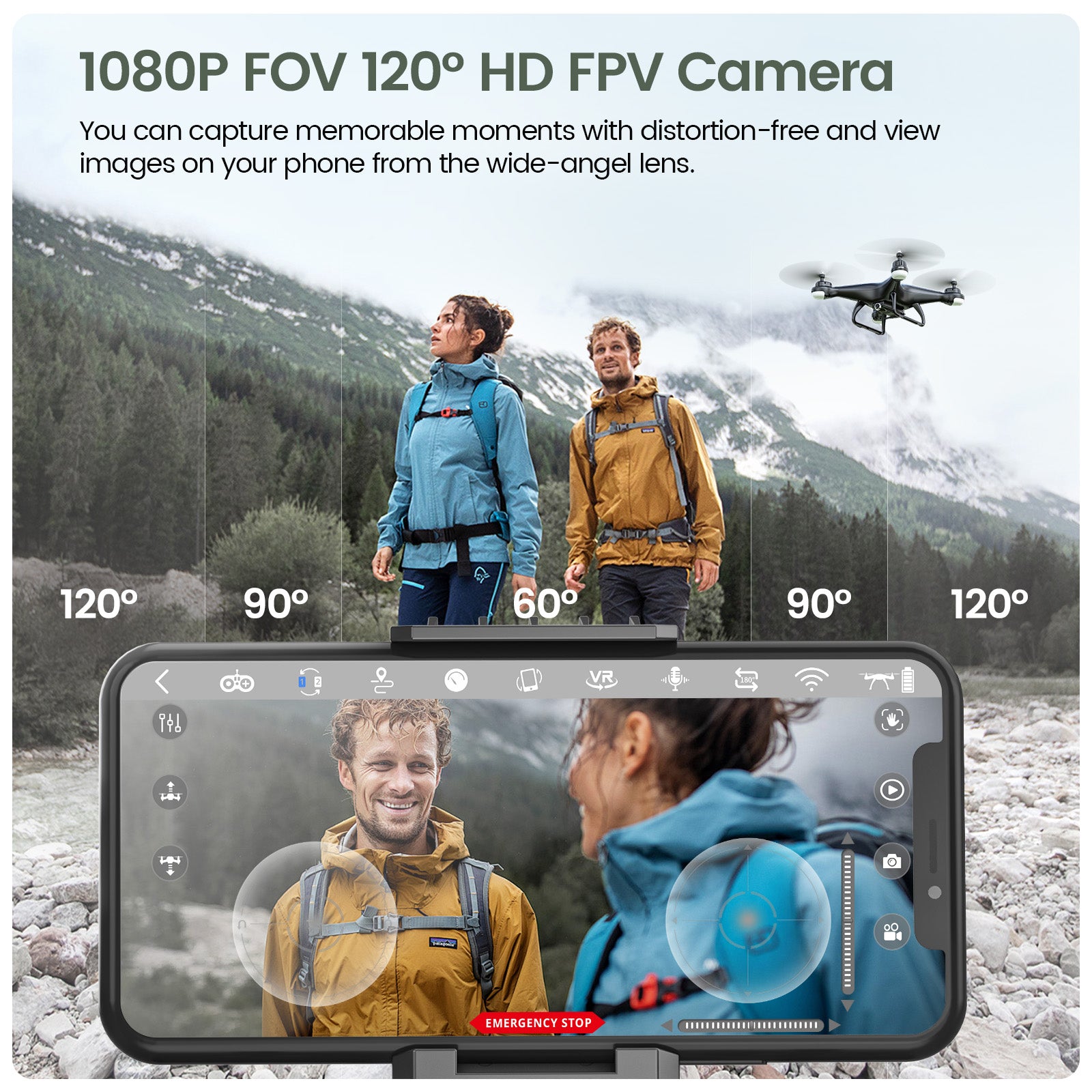Holy Stone HS110D FPV Drone with 1080P HD Camera, Gravity Sensor, Voice & Gesture Control, Altitude Hold, Headless Mode, 3D Flip, 2 Batteries