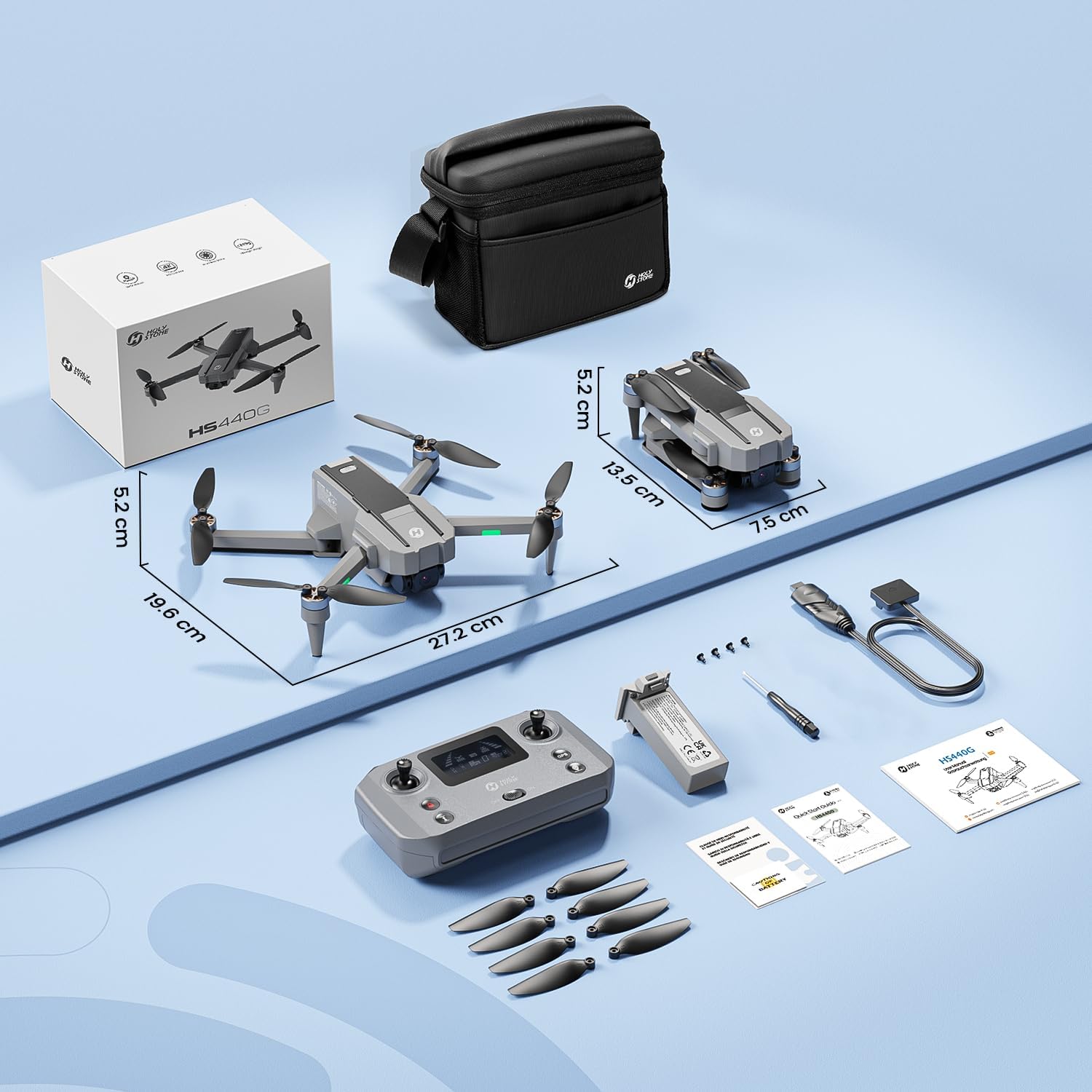Holy Stone HS440G GPS Drones with 4K Camera, Under 250g, Brushless Motor, Auto Return, Follow Me, Waypoints, Optical Flow, Available in US And DE