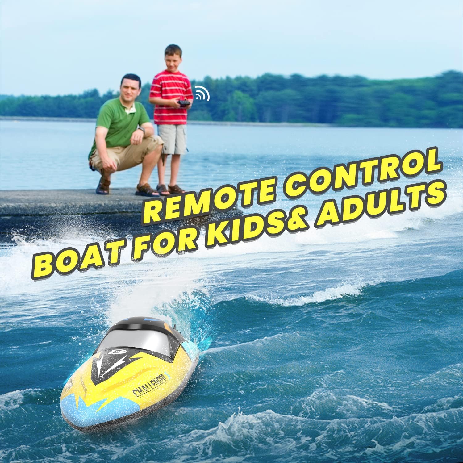 DEERC 2104 High Speed RC Boat with 30+ MPH, Brushless Motor, Self-Righting, Waterproof,  LED Light, 2.4Ghz RC Boat, Available in US/DE/AU