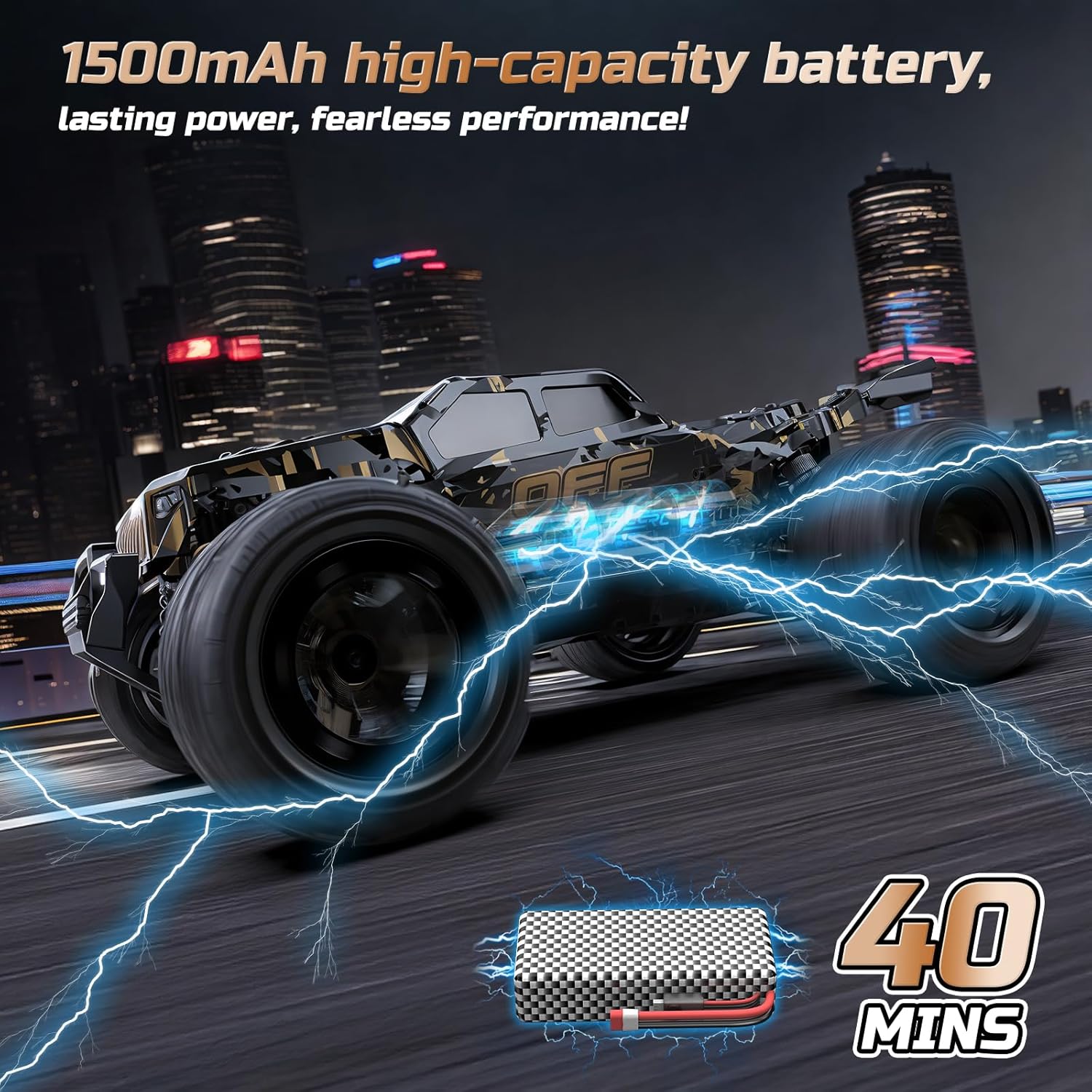 DEERC 9309E 1:16 High-Speed RC Cars with 40KPH,4WD Electric Off-Road,Waterproof, 2 Batteries, Unavailable in UK