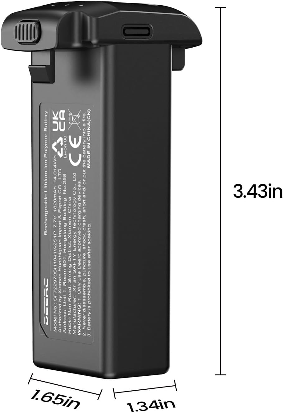 DEERC D65 Drone Battery with Charging Cable