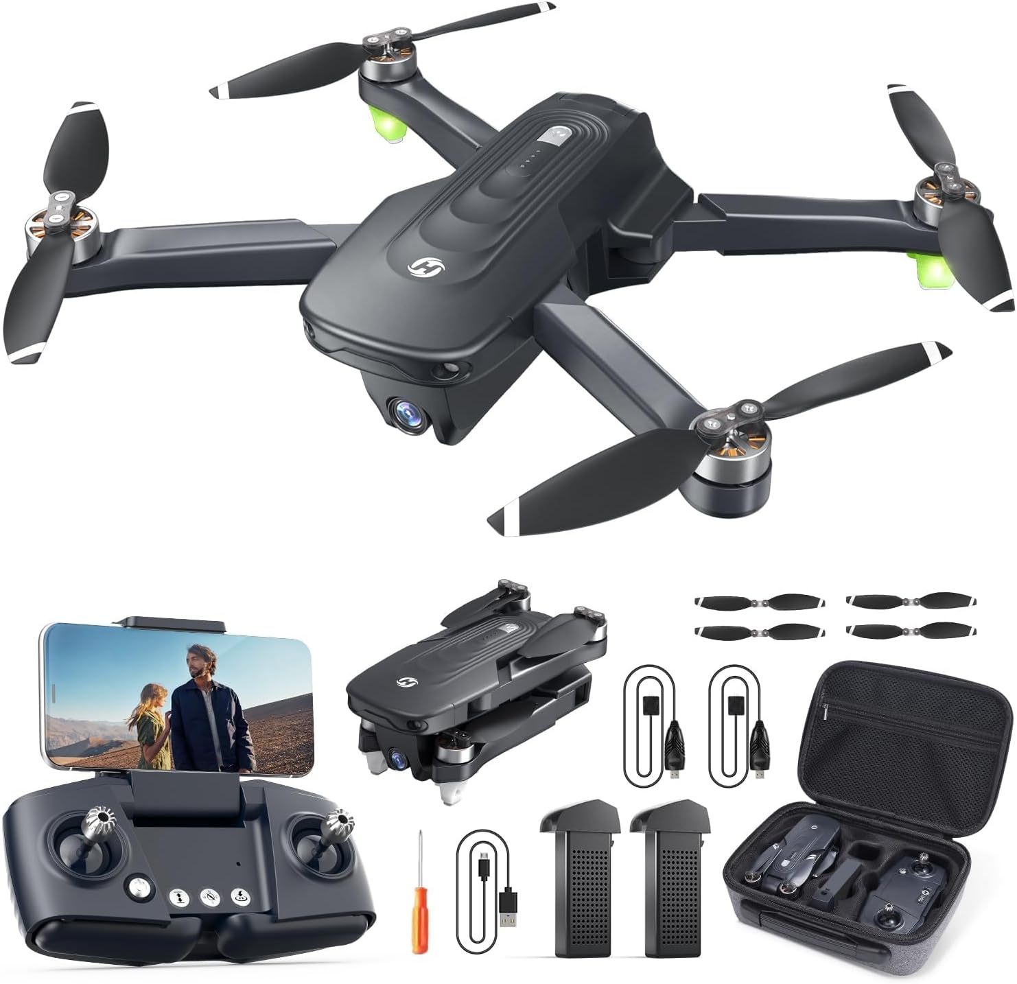 Holy Stone HS175D GPS Drone with 4K Camera, 46 Mins Flight Time, Brushless Motor, Tap Fly, Auto Return, Follow Me, 249g Foldable Drone
