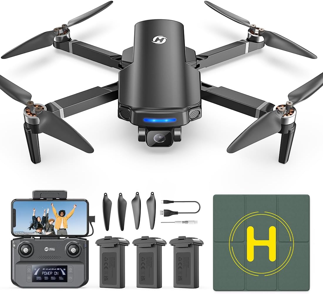 Holy Stone HS360S GPS Drone with 4K Camera, 249g FAA Compliant, 10000FT Range, Brushless Motor, Follow Me, Auto Return, 3 Batteries