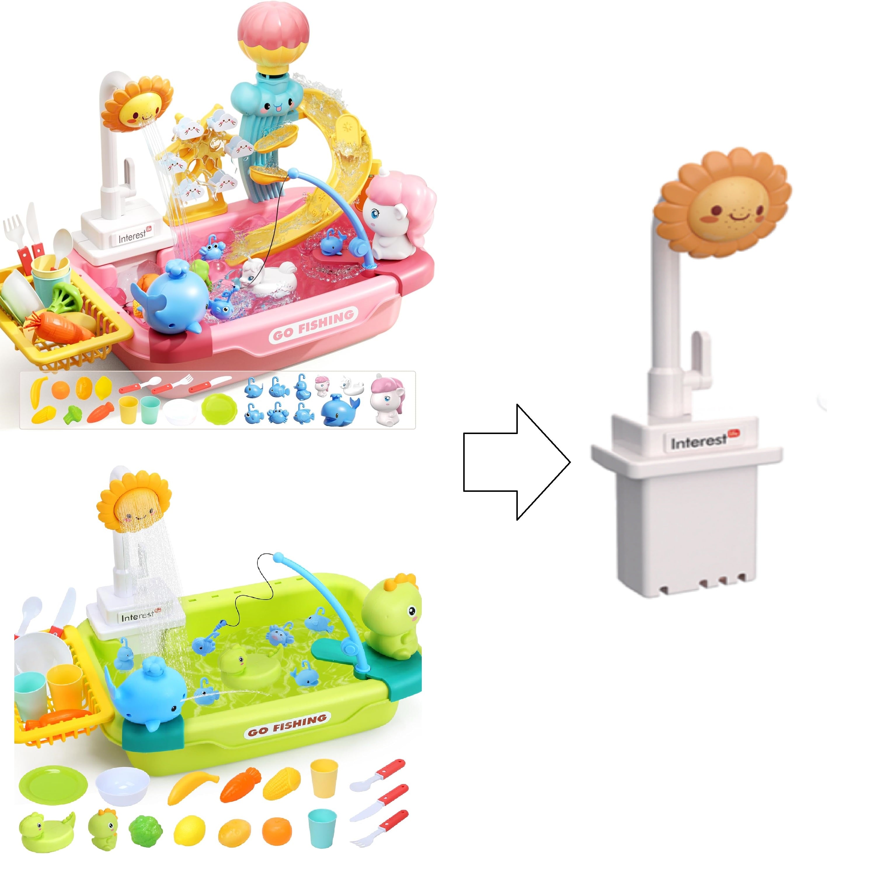 かわいい石のおもちゃのアクセサリー キッチンシンクのおもちゃの蛇口