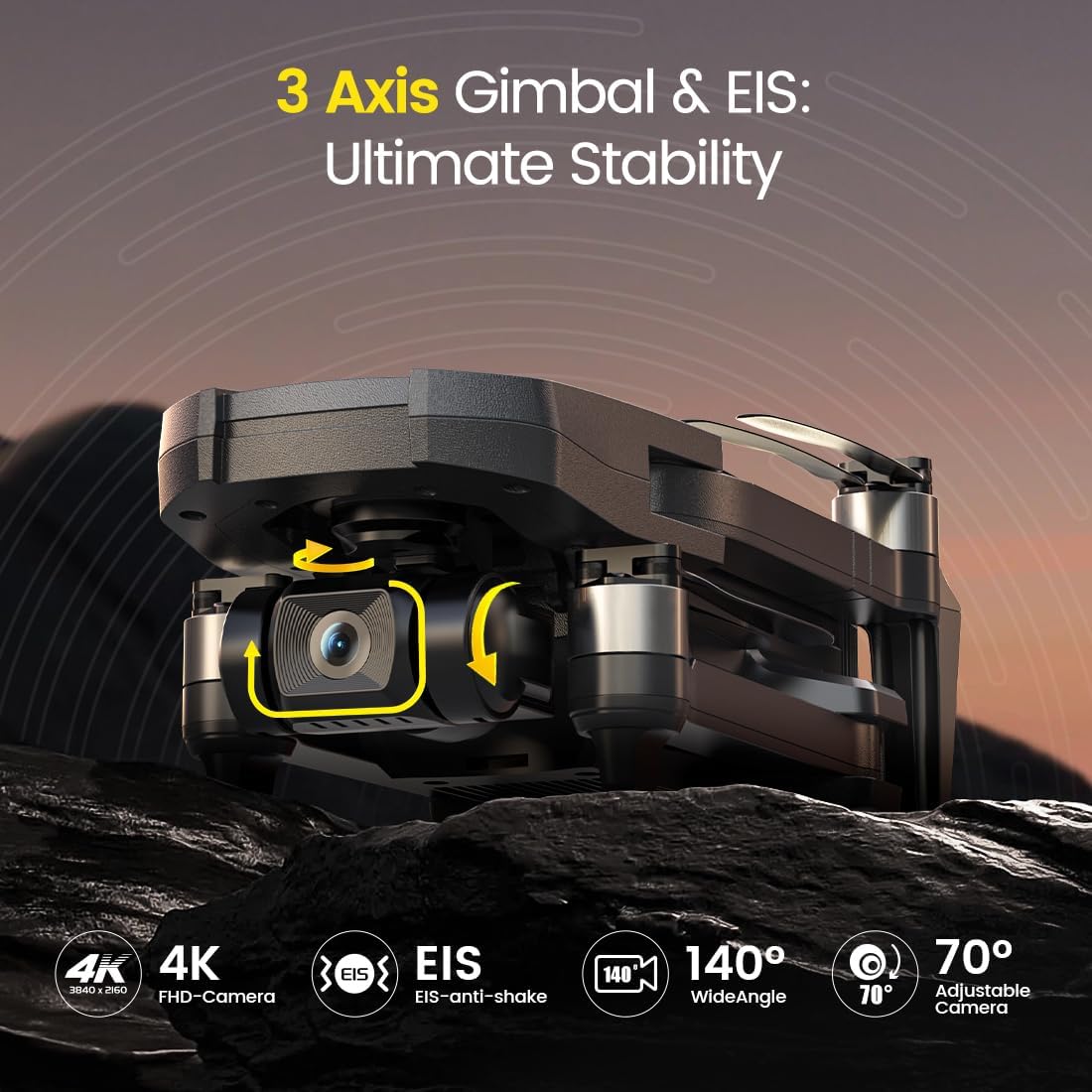Holy Stone HS720R GPS Drone with 4K EIS Camera and 3-Axis Gimbal for Professional-Quality Shots
