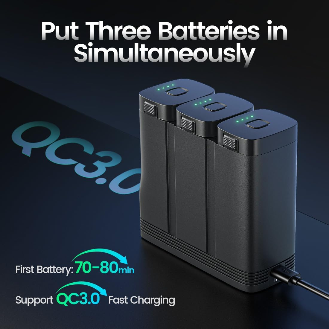 H 3 Batteries Fast Charging Hub for Holy Stone HS900 Drones with Camera for Adults 4K, Supporting QC3.0 Fast Charging, Holy Stone HS900 Charging Hub Accessory for HS900 GPS Drone with Camera